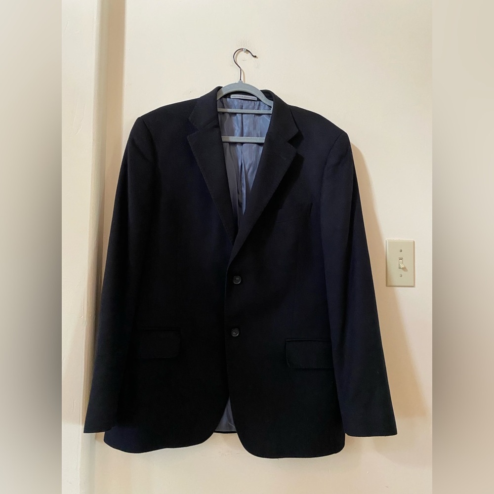 John W. Nordstrom Signature 100% Cashmere Blazer Black 42R Made USA